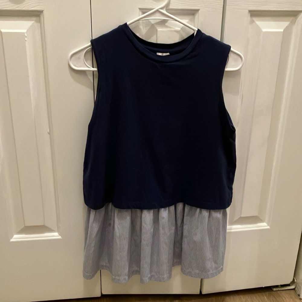 ASOS blue and white sleeveless top